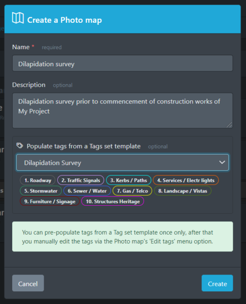 Manager-PandM - New map - tagset selected